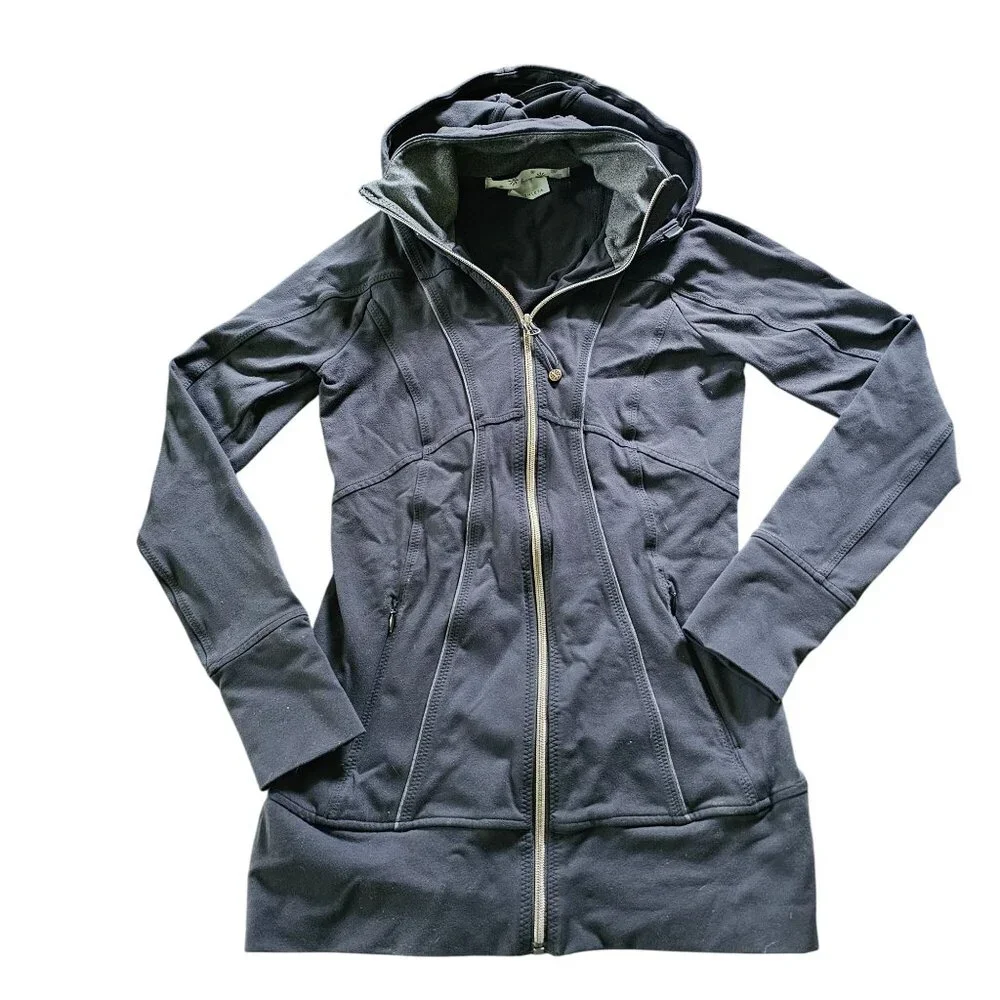 Athleta Women's Athletic Zip Hoodie Jacket Black Hooded size XS - Picture 1 of 13